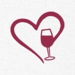 Wine Glass With Heart Embroidery Design - 5 Sizes