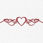 Heart Swirls Accent Embroidery Design - 5 Sizes