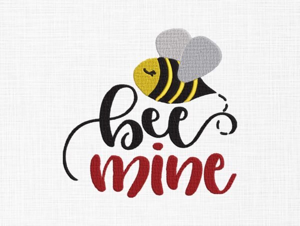 Bee Mine Embroidery Design - 5 Sizes