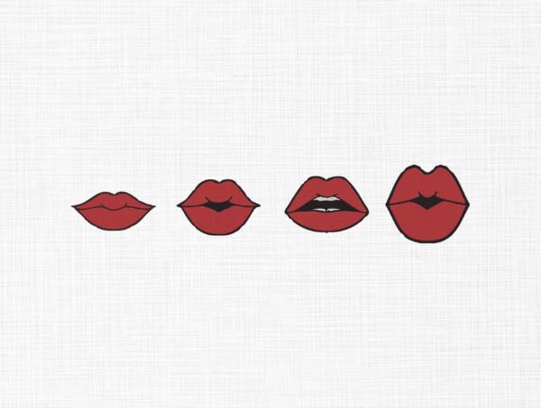 Lips Bundle Embroidery Design - 5 Sizes