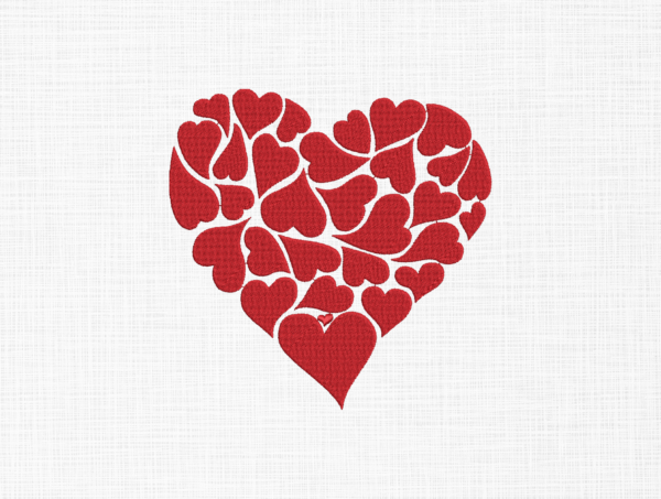 Heart Embroidery Design - 5 Sizes