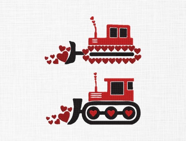 Hearts Loaded Truck Embroidery Design - 5 Sizes