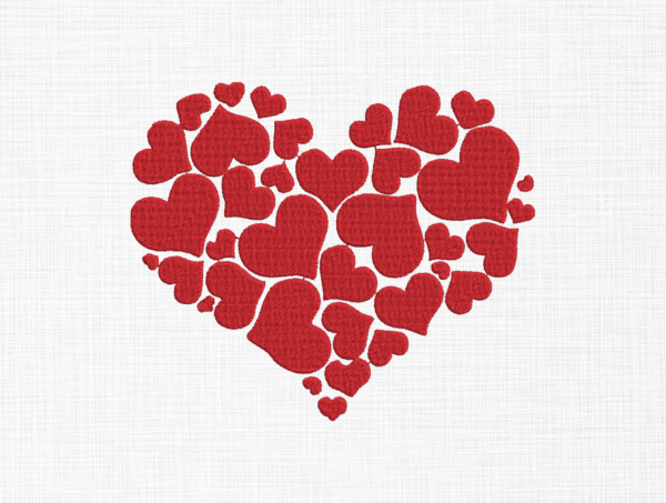Heart Embroidery Design - 5 Sizes