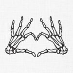 Skeleton Hands With Hearts Embroidery Design - 5 Sizes