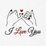 I Love You Fingers Heart Embroidery Design - 5 Sizes