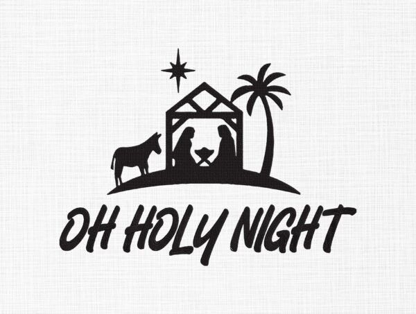 Oh Holy Night Embroidery Design - 5 Sizes