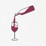 Wine With Glasses Embroidery Design - 5 Sizes