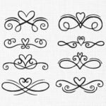 Accent Swirls Hearts Embroidery Design - 5 Sizes