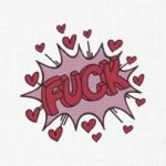 Fuck Valentine With Hearts Embroidery Design - 5 Sizes