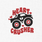 Heart Crusher Embroidery Design - 5 Sizes