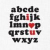 I Love You Alphabets Embroidery Design - 5 Sizes
