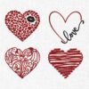 Love Hearts Bundle Embroidery Design - 5 Sizes