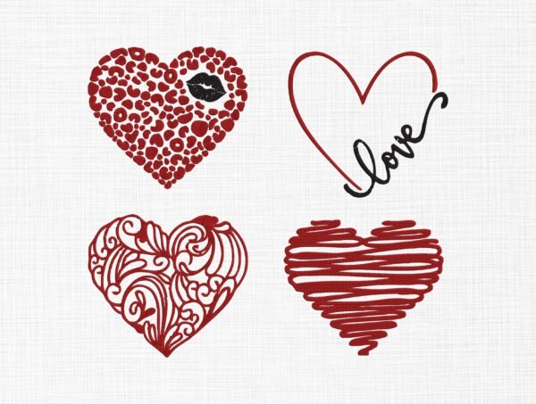 Love Hearts Bundle Embroidery Design - 5 Sizes