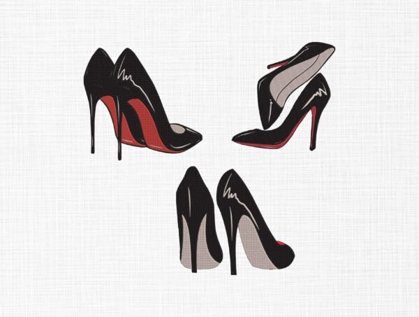 Black Heels Bundle Embroidery Design - 5 Sizes