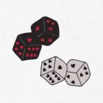Hearts Dice Bundle Embroidery Design - 5  Sizes