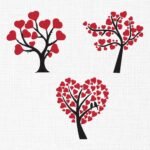 Valentine Hearts Tree Embroidery Design - 5 Sizes