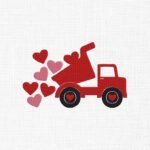 Hearts Truck Embroidery Design - 5 Sizes