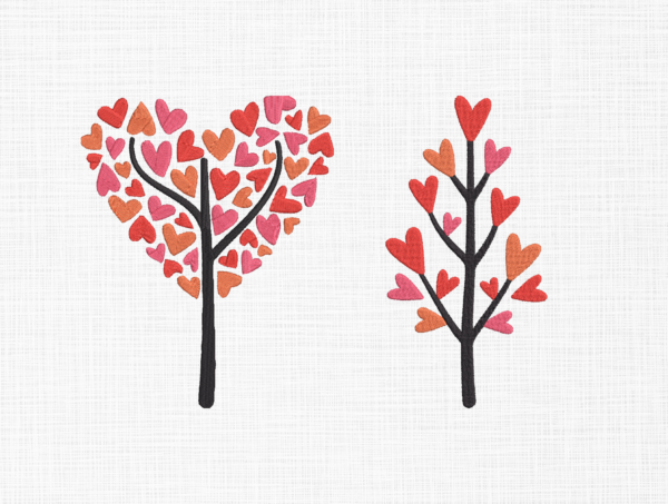 Heart Trees Embroidery Design - 5 Sizes