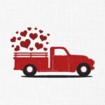 Hearts Truck Embroidery Design - 5 Sizes