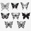 Silhouette Butterflies Bundle Embroidery Design - 5 Sizes