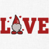 Love Gnome Embroidery Design - 5 Sizes