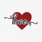 Love Heart Valentine Embroidery Design - 5 Sizes