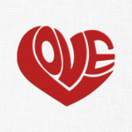 Love Heart Embroidery Design - 5 Sizes