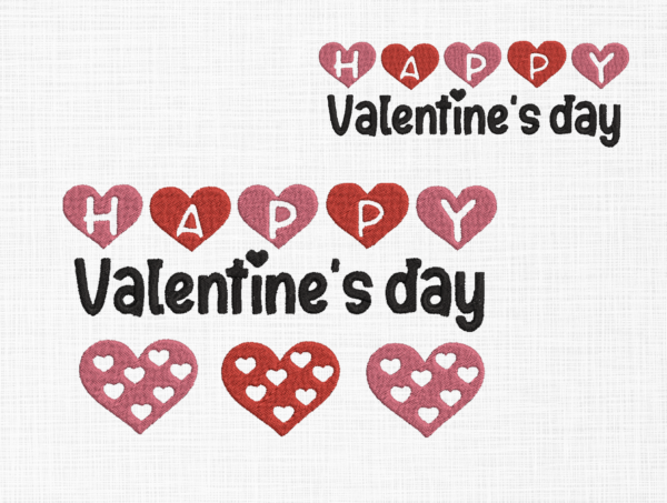 Happy valentines day Embroidery Design - 5 Sizes