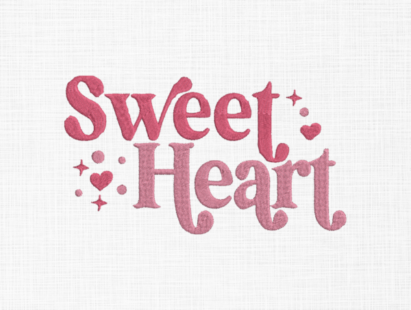 Sweet Heart Embroidery Design - 5 Sizes