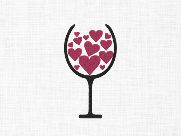 Hearts in glass Embroidery Design - 5 Sizes