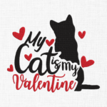 My cat is my valentine Embroidery Design - 5 Sizes