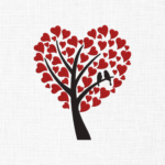 Heart Tree Embroidery  Design - 5 Sizes