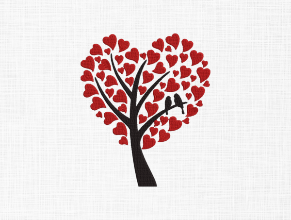 Heart Tree Embroidery  Design - 5 Sizes