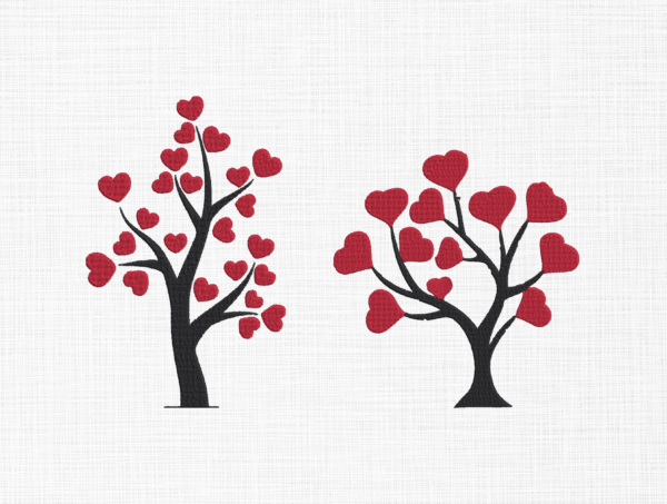 Heart Tree Embroidery  Design - 5 Sizes