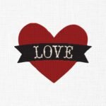 Valentine Heart Embroidery Design - 5 Sizes
