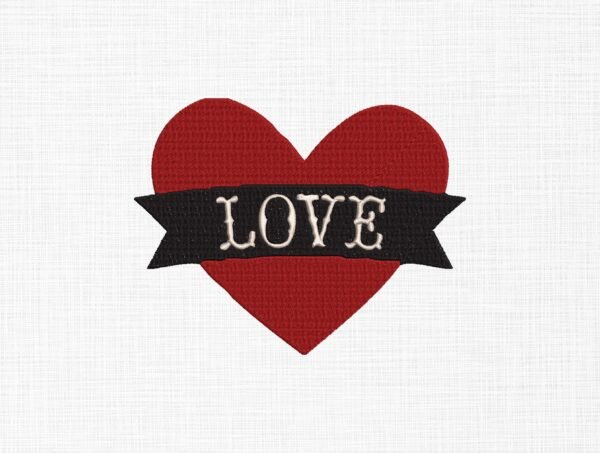 Valentine Heart Embroidery Design - 5 Sizes