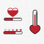 Heart Thermometer Embroidery Design - 5 Sizes
