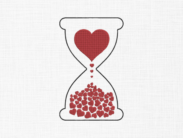 Love Hourglass Embroidery Design - 5 Sizes