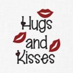Hugs And Kisses Embroidery Design - 5 Sizes
