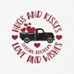 Valentine's Day Truck Embroidery Design - 5 Sizes