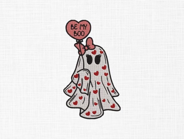 Bee My Boo Ghost Embroidery design - 5 Sizes