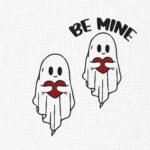 Be Mine Ghost With Heart Embroidery Design - 5 Sizes
