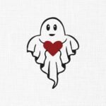 Valentine Ghost Embroidery Design - 5 Sizes