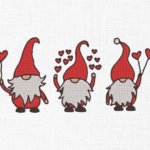 Valentines Gnomes Embroidery Design - 5 Sizes