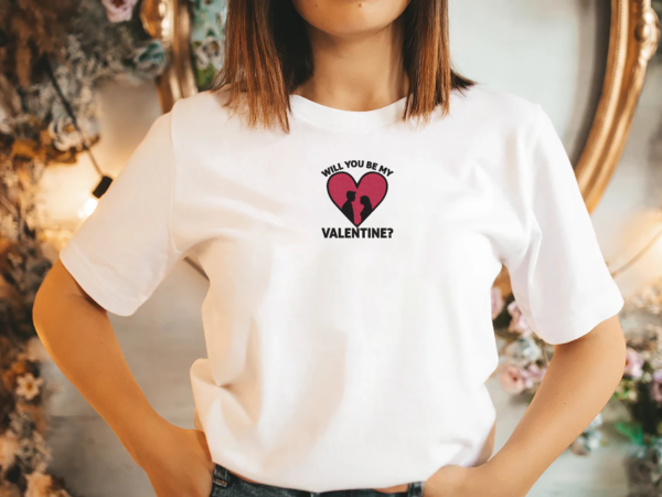 Will you be my valentine Embroidery Design - 5 Sizes - Image 2