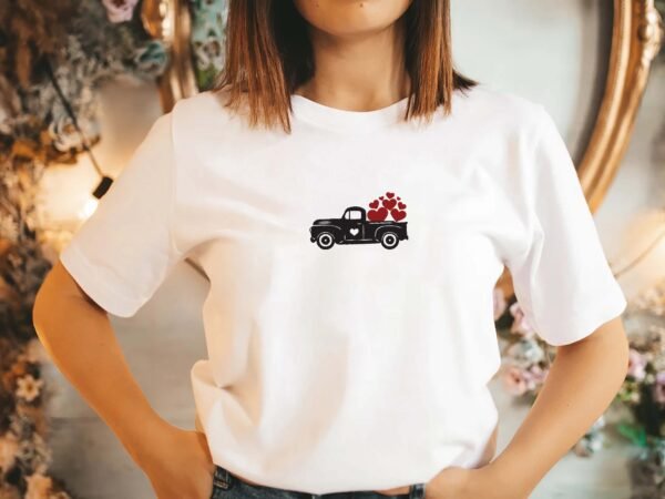 Valentine Truck Loaded With Hearts Embroidery Design - 5 Sizes - Image 2