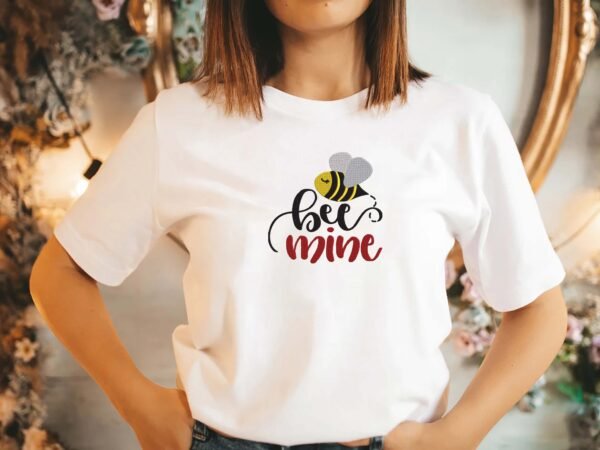 Bee Mine Embroidery Design - 5 Sizes - Image 2