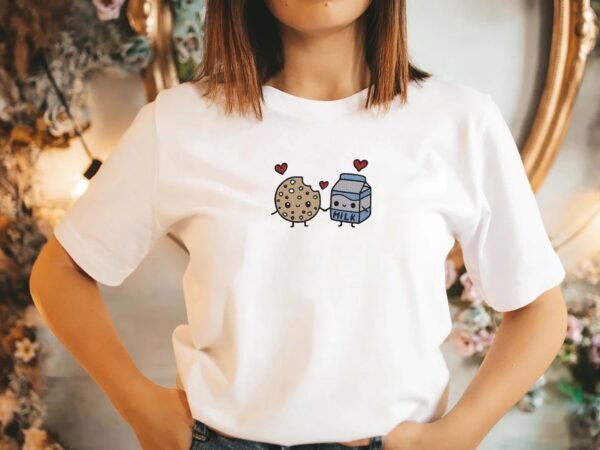 Milk & Cookie With Love Embroidery Design - 5 Sizes - Image 2
