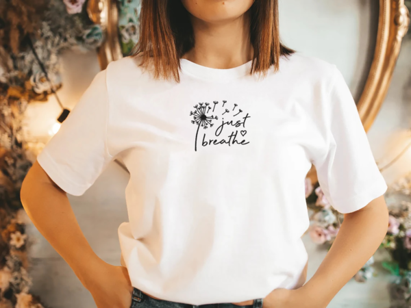 Just Breathe, Blowing Dandelion Embroidery Design - 5 Sizes - Image 2