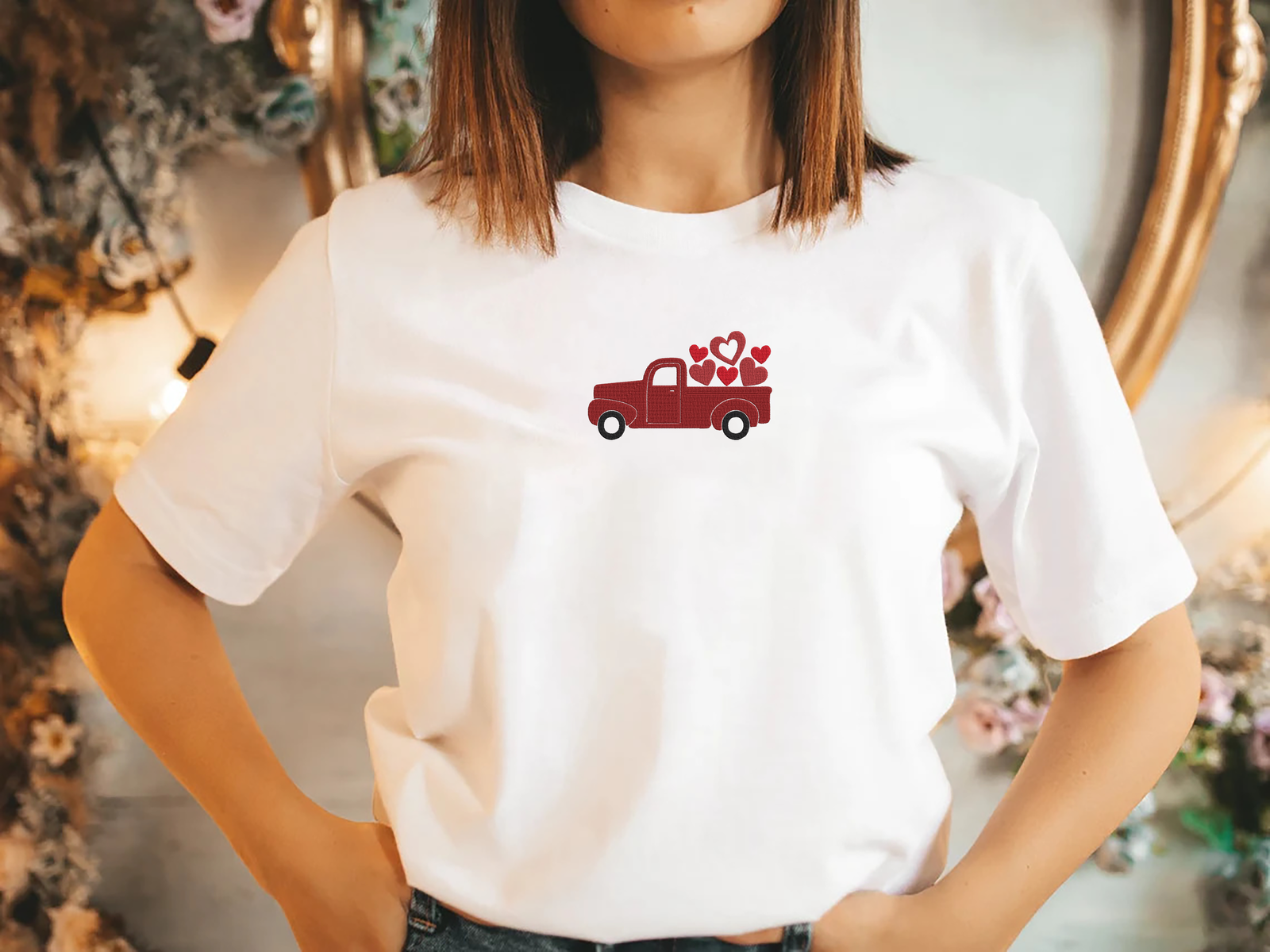 Valentine car Embroidery Design - 5 Sizes - Image 2